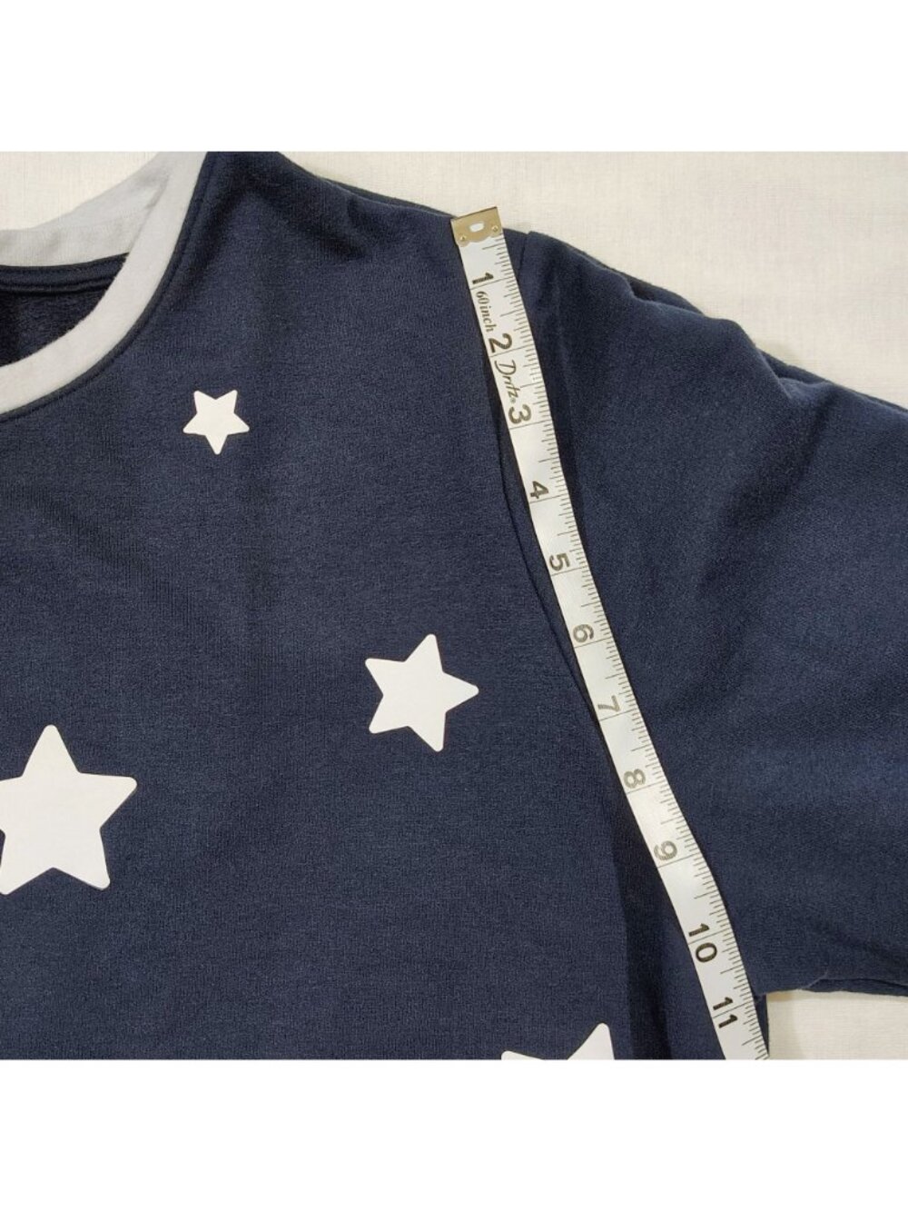 Nautica Long Sleeve Shirt Womens XXL Navy Fleece Stars Patriotic Crew Neck - Picture 13 of 14